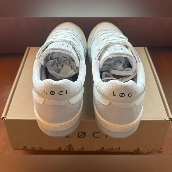 LØCI Atom Vegan Sneakers White Grey Cream Men 8.5–9 Women 11.5–12 EU 42 NWB - Picture 5 of 9
